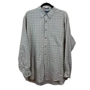 Pendleton Men's Button Down Shirt Sz Large Check Cotton Long Sleeve USA Made EUC